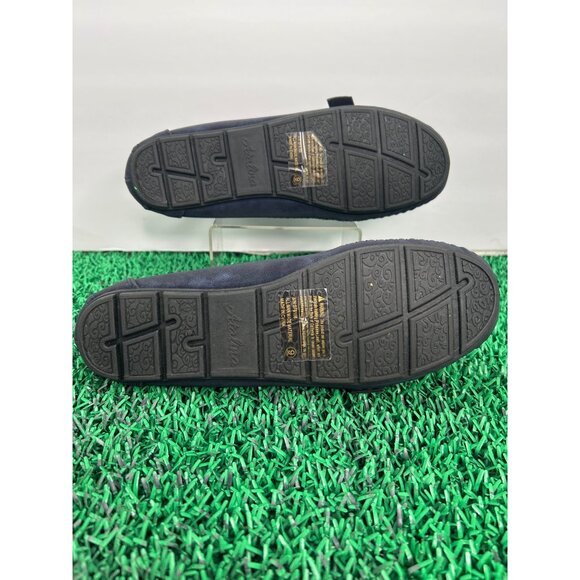 Atalina Navy Blue Loafers Size 9 Perforated Slip-On‎ Flats Buckle accent casual - Picture 5 of 7